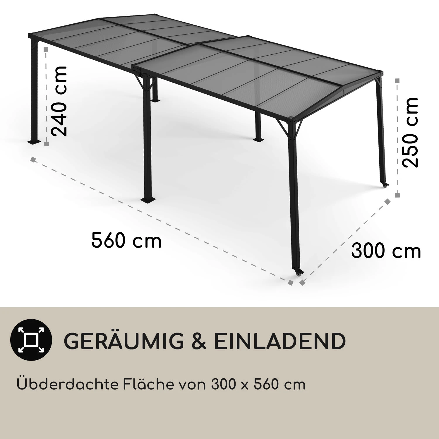 Pantheon Solid Sky Expand Pavillon 3x2,5x3 M Aluminium Polycarbonat 6 Pantheon Solid Sky Expand Pavillon 3x2,5x3 M Aluminium Polycarbonat – Bild 4
