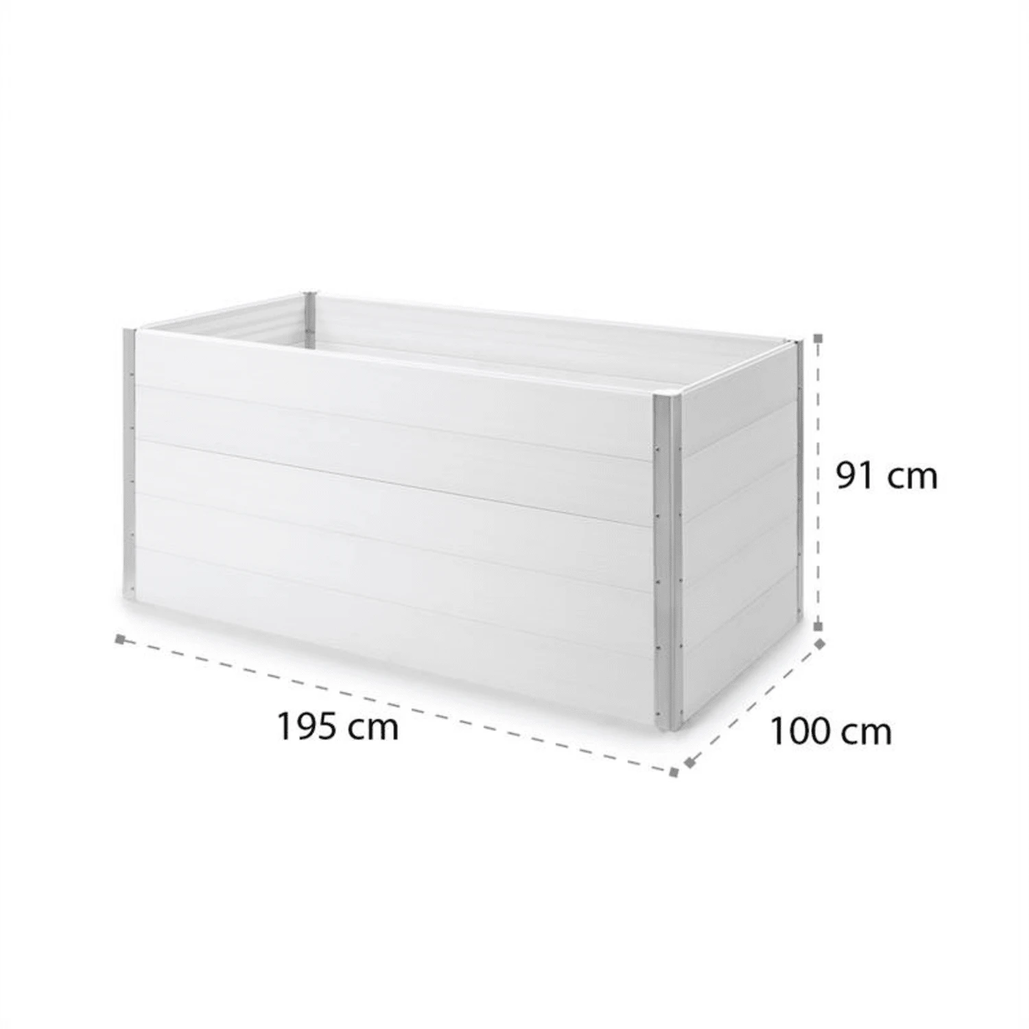 Nova Grow Gartenbeet 195 X 91 X 100 Cm WPC Holzoptik Weiß 11 Nova Grow Gartenbeet 195 X 91 X 100 Cm WPC Holzoptik Weiß – Bild 9