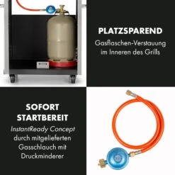 Valkyrie Gasgrill 3x3,2 + 2,9 KW Sichtfenster 54x42 Cm Grill Edelstahl -Haushaltsgerätegeschäft 10034845 de 0007 logo