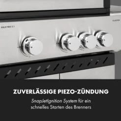 Valkyrie Gasgrill 3x3,2 + 2,9 KW Sichtfenster 54x42 Cm Grill Edelstahl -Haushaltsgerätegeschäft 10034845 de 0009 logo