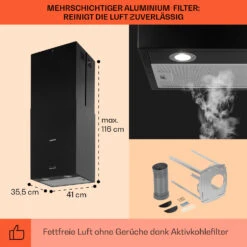 Structura Inselabzugshaube Abluft 641 M³/h Max. LED-Licht Edelstahl -Haushaltsgerätegeschäft 10034850 de 0005 usp