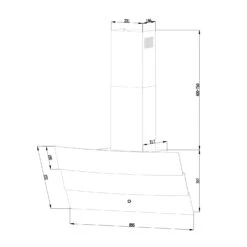 Antonia Dunstabzugshaube Kopffrei 90cm 350m³/h Touch-Bedienfeld Glas -Haushaltsgerätegeschäft 10034868 yy 0010 logo Klarstein Antonia Dunstabzugshaube 90cm schwarz
