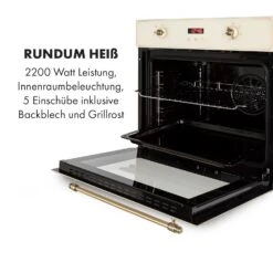 Elizabeth Einbaubackofen Retro 2200W 70L 50 - 250 °C Timer Display 16 Elizabeth Einbaubackofen Retro 2200W 70L 50 - 250 °C Timer Display -Haushaltsgerätegeschäft 10034881 de 0006 logo