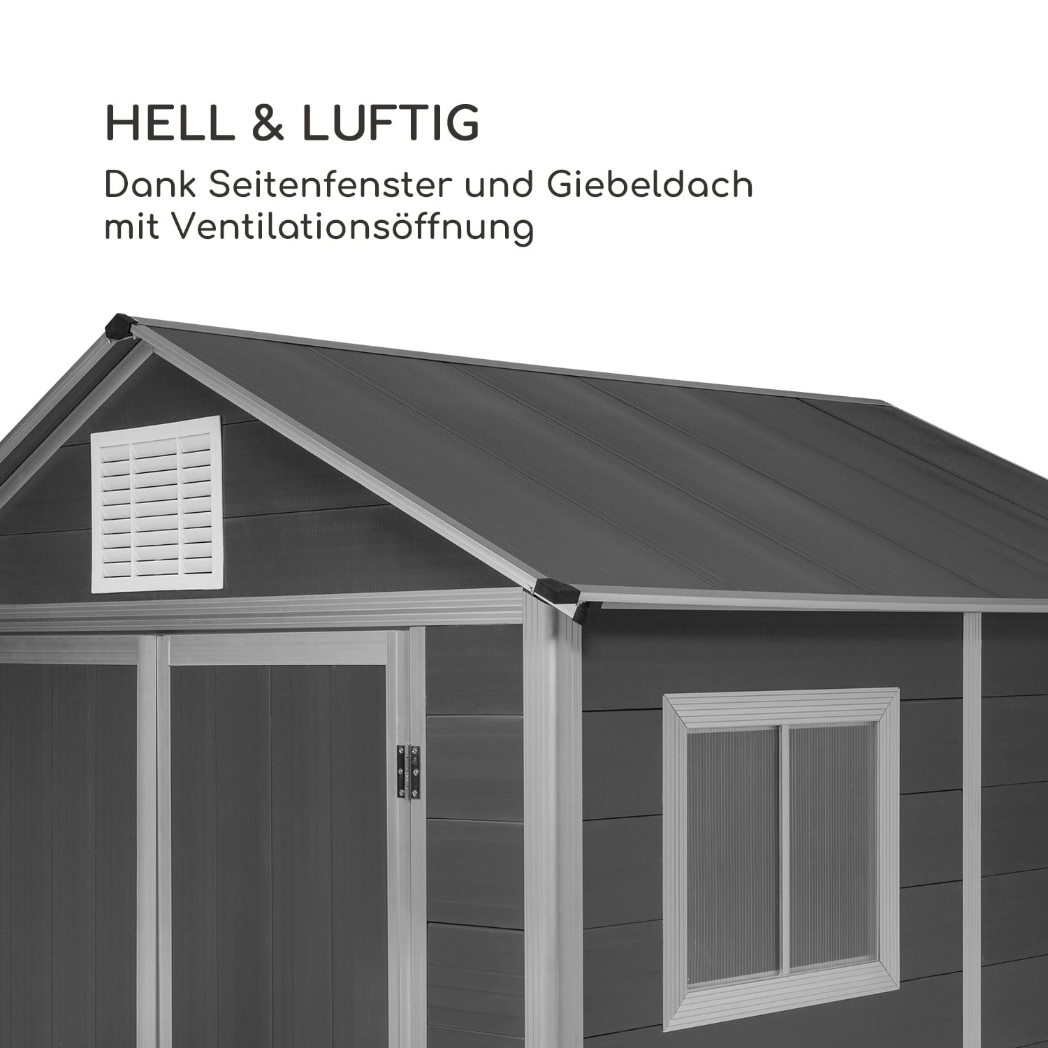 Schatzkammer Gartenschuppen UV-Schutz PVC Schloss Seitenfenster Grau 6 Schatzkammer Gartenschuppen UV-Schutz PVC Schloss Seitenfenster Grau – Bild 4