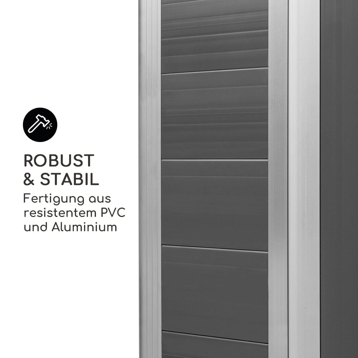 Schatzkammer Gartenschuppen UV-Schutz PVC Schloss Seitenfenster Grau 8 Schatzkammer Gartenschuppen UV-Schutz PVC Schloss Seitenfenster Grau – Bild 6