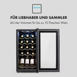 Shiraz 15 Slim Uno Weinkühlschrank 44l Touch-Bedienfeld 5-18°C -Haushaltsgerätegeschäft 10035025 de 0003 logo