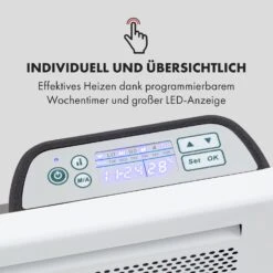 Klarstein Hot Spot Slimcurve Double Wave 2-in-1 Heizgerät 1000W Wochentimer Weiß -Haushaltsgerätegeschäft 10035059 de 0004 logo