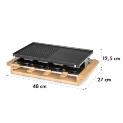 Tournedo Raclette 1200W Aluminiumguss 8 Personen Holz-Dekor -Haushaltsgerätegeschäft 10035219 yy 0009 logo Klarstein Tournedo Raclette Holz Dekor