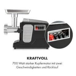 Kraftprotz Elektrischer Fleischwolf 700 W Kupfermotor Hack Wurst Kebbe Edelstahl -Haushaltsgerätegeschäft 10035233 de 0005 logo