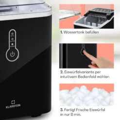 Chillout Eiswürfelmaschine Bulleteis 12kg/24h Wassertank: 1,5 L -Haushaltsgerätegeschäft 10035320 de 0004 usp