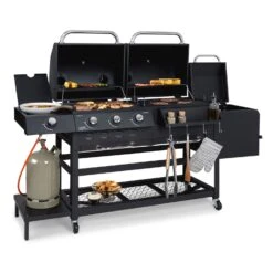 Haushaltsgerätegeschäft 29 Kingsville Smoker Kombigrill Gas Kohle Smoker 13,5kW 3+1 Brenner