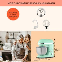 Bella Elegance Küchenmaschine 2000W 2,7PS 5,2 Ltr Edelstahl BPA-frei -Haushaltsgerätegeschäft 10035520 de 0005 usp