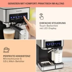 Arabica Comfort Espressomaschine 1350W 20 Bar 1,8l Touch-Bedienfeld -Haushaltsgerätegeschäft 10035655 de 0003 usp