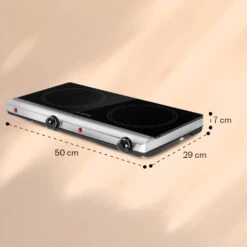 Cookbuddy Doppel-Kochfeld 2400W 5 Leistungsstufen Glaskeramik -Haushaltsgerätegeschäft 10035704 yy 0011 dimensions