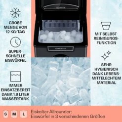 Icemeister 2G Eiswürfelmaschine 12kg/24h LC-Display Edelstahl -Haushaltsgerätegeschäft 10035712 de 0002 usp