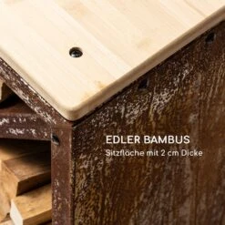 Kindlewood L Rust Holzspeicher Sitzbank 104x40x35cm Bambus Zink -Haushaltsgerätegeschäft 10035763 de 0004 logo