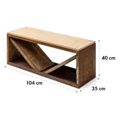 Kindlewood L Rust Holzspeicher Sitzbank 104x40x35cm Bambus Zink -Haushaltsgerätegeschäft 10035763 yy 0006 logo