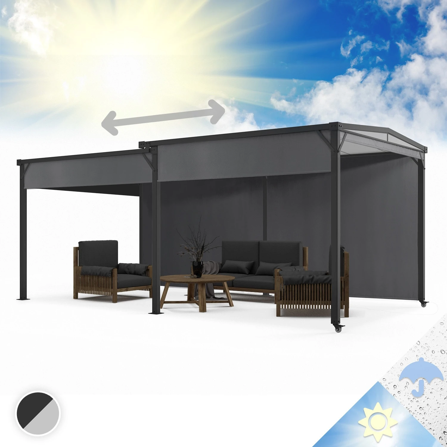 Pantheon Solid Sky Expand Pavillon Seitenwände 3x3-5,6 M Aluminium 3 Pantheon Solid Sky Expand Pavillon Seitenwände 3x3-5,6 M Aluminium