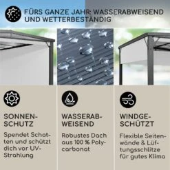 Pantheon Cortina Solid Sky Pergola Vordach 3x3m Polycarbonat -Haushaltsgerätegeschäft 10035872 de 0002 usp