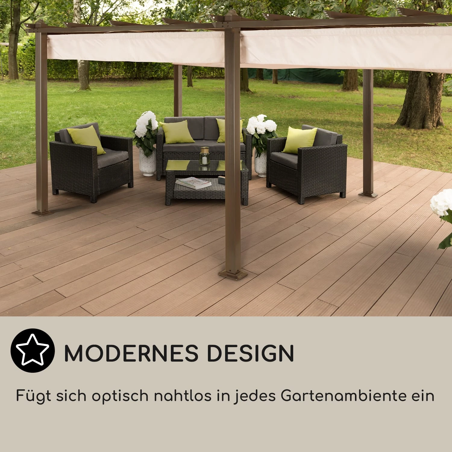 Pantheon Rust Pergola Aluminium 3x6m 6 Eckpfosten Wasserabweisend 8 Pantheon Rust Pergola Aluminium 3x6m 6 Eckpfosten Wasserabweisend – Bild 6