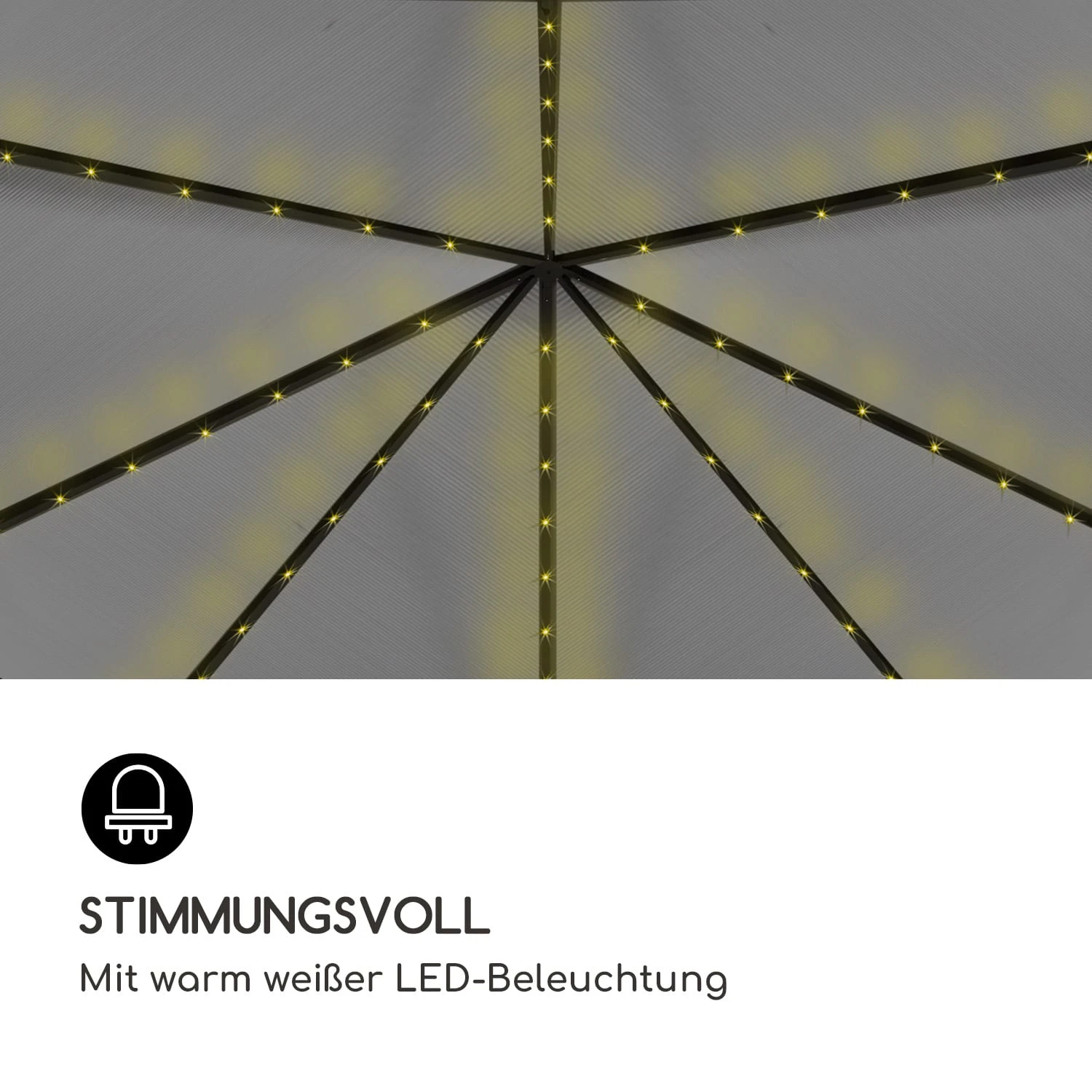 Pantheon Solid Sky Ambient Solar Pavillon Mit Grauem Dach 3x3m Polycarbonat Aluminium 5 Pantheon Solid Sky Ambient Solar Pavillon Mit Grauem Dach 3x3m Polycarbonat Aluminium – Bild 3