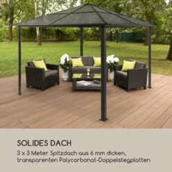 Pantheon Solid Sky Ambient Solar Pavillon Mit Grauem Dach 3x3m Polycarbonat Aluminium 17 Pantheon Solid Sky Ambient Solar Pavillon Mit Grauem Dach 3x3m Polycarbonat Aluminium -Haushaltsgerätegeschäft 10035899 de 0007 logo