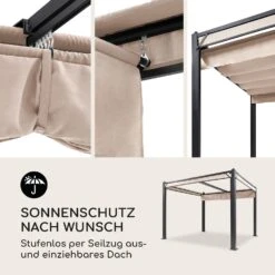 Pantheon Cortina Pergola Ersatzdach 200 G/m² Polyester-Tuch 3x3 M Inkl. Seilzug -Haushaltsgerätegeschäft 10036114 de 0003 logo