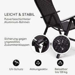 London Gartenstuhl 2er-Set Textilene Aluminium 6-Positionen Klappbar -Haushaltsgerätegeschäft 10037102 de 0004 logo