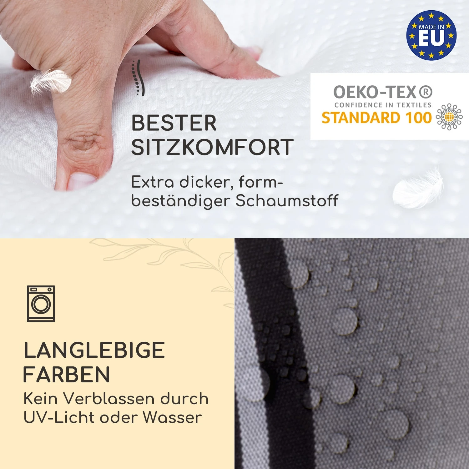 Sylt Polsterauflage Sesselauflage Kopfkissen Polyester 50x120x9cm 6 Sylt Polsterauflage Sesselauflage Kopfkissen Polyester 50x120x9cm – Bild 4