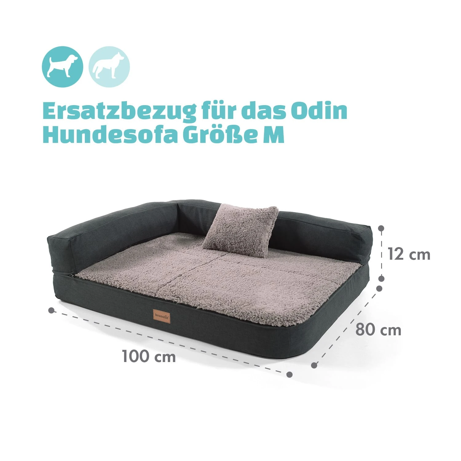 Odin Hundesofa Ersatzbezug | Waschbar | Rutschfest | Atmungsaktiv | Größe M (100 X 12 X 80 Cm) 6 Odin Hundesofa Ersatzbezug | Waschbar | Rutschfest | Atmungsaktiv | Größe M (100 X 12 X 80 Cm) – Bild 4
