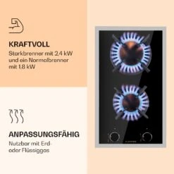 Goldflame Domino Prime Gaskochfeld 2-flammig Messing-Brenner Glaskeramik 12 Goldflame Domino Prime Gaskochfeld 2-flammig Messing-Brenner Glaskeramik -Haushaltsgerätegeschäft 10037806 de 0004 logo