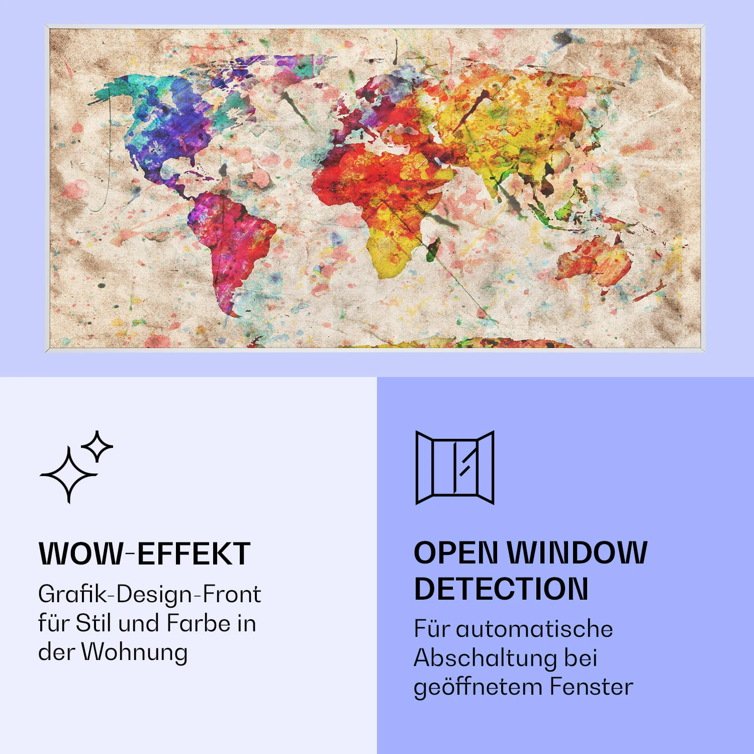 Wonderwall Air Art Smart Infrarotheizung Farbige Karte 120x60cm 700W 8 Wonderwall Air Art Smart Infrarotheizung Farbige Karte 120x60cm 700W – Bild 6