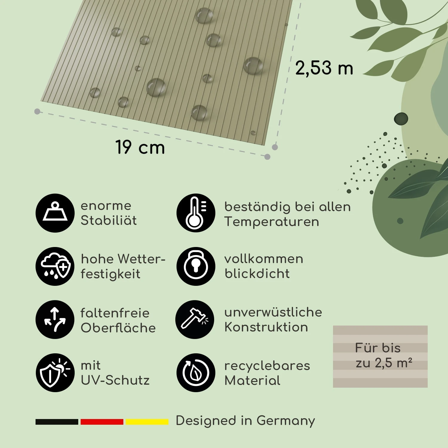 Sichtschutzstreifen Zaunblenden PVC-Hartplastik 2,53 X 0,19 M 5 Sichtschutzstreifen Zaunblenden PVC-Hartplastik 2,53 X 0,19 M – Bild 3