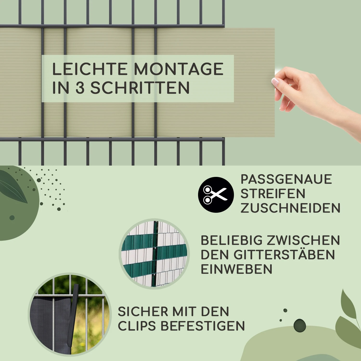 Sichtschutzstreifen Zaunblenden PVC-Hartplastik 2,53 X 0,19 M 6 Sichtschutzstreifen Zaunblenden PVC-Hartplastik 2,53 X 0,19 M – Bild 4