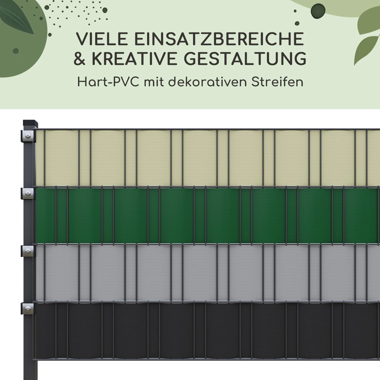 Sichtschutzstreifen Zaunblenden PVC-Hartplastik 2,53 X 0,19 M 8 Sichtschutzstreifen Zaunblenden PVC-Hartplastik 2,53 X 0,19 M – Bild 6