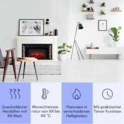 Villarrica Elektrokamin 1900 W LED-Technik Wandeinbau Fernbedienung -Haushaltsgerätegeschäft 10038007 de 0003 usp