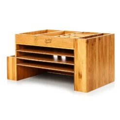 Schreibtischorganizer Mit Vielen Fächern 40 X 20 X 23 Cm 100 % Bambus -Haushaltsgerätegeschäft 10038062 yy 0007 logo