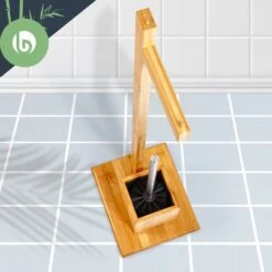 WC Garnitur Toilettenbürste 23x74x19,5cm Feuchtigkeitsresistent Bambus -Haushaltsgerätegeschäft 10038094 yy 0006 logo