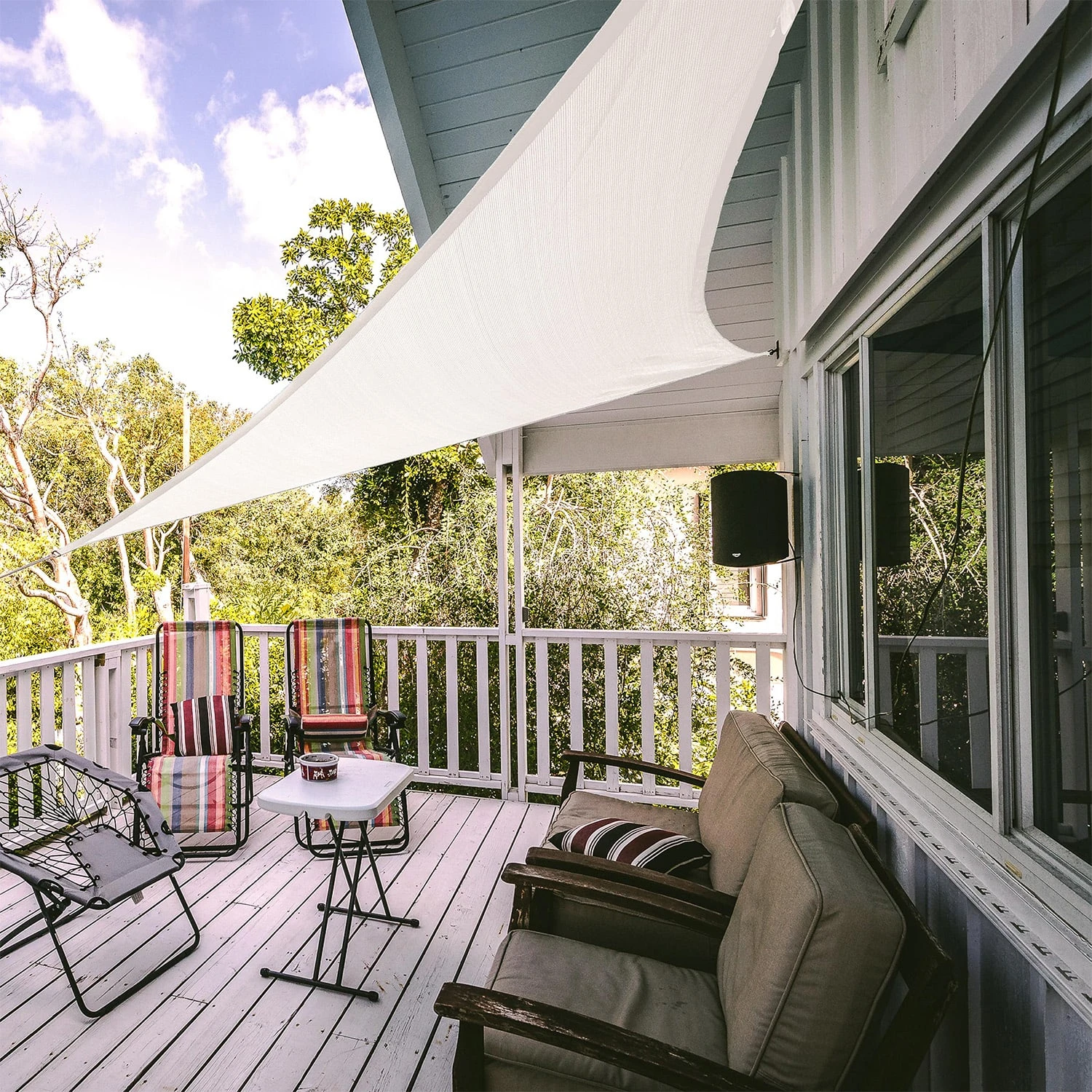 Dreieckiges Sonnensegel 3x3x3 M Polyester Luftdurchlässig 4 Dreieckiges Sonnensegel 3x3x3 M Polyester Luftdurchlässig – Bild 2