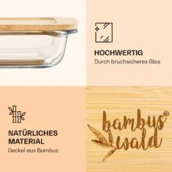 Aufschnittbox Mit Deckel 1 Liter 2er Set Glas Bambus Hitzebeständig -Haushaltsgerätegeschäft 10038232 de 0003 logo