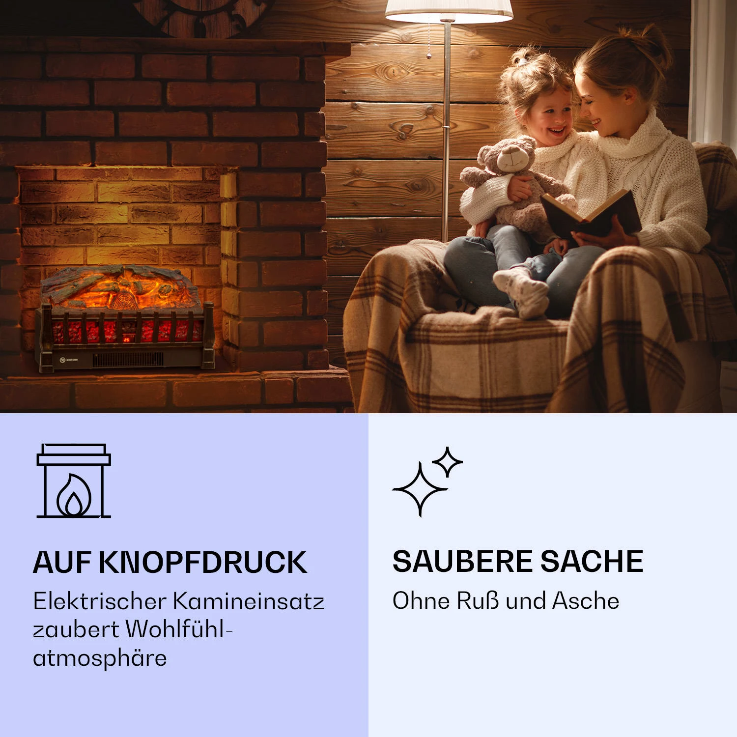 Kamini FXL 2G Elektrischer Kamin Kamineinsatz 1800 W LED-3D-Flammenillusion 4 Kamini FXL 2G Elektrischer Kamin Kamineinsatz 1800 W LED-3D-Flammenillusion – Bild 2