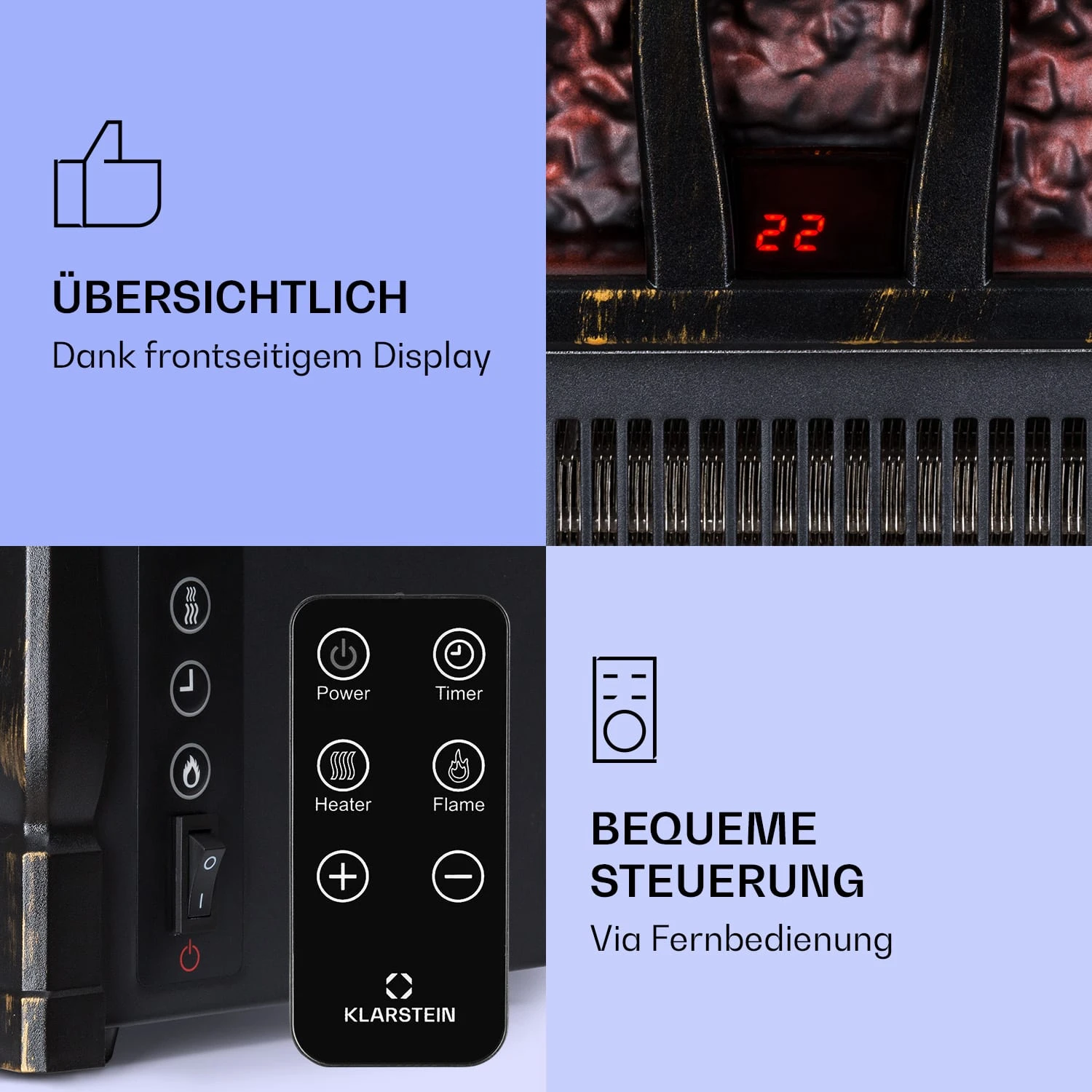 Kamini FXL 2G Elektrischer Kamin Kamineinsatz 1800 W LED-3D-Flammenillusion 5 Kamini FXL 2G Elektrischer Kamin Kamineinsatz 1800 W LED-3D-Flammenillusion – Bild 3