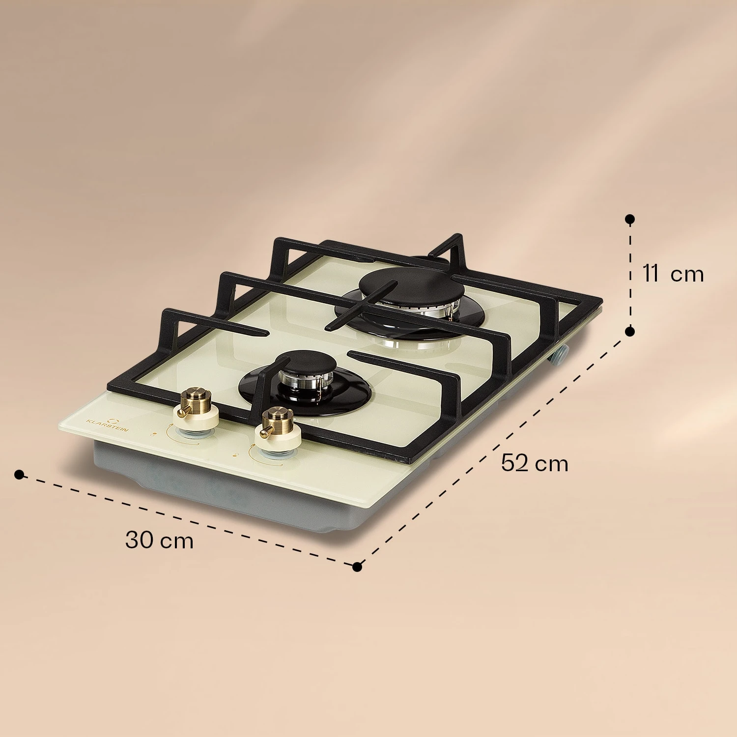 Victoria Domino Gaskochfeld 2-flammig Sabaf-Brenner Glaskeramik Retro-Look 10 Victoria Domino Gaskochfeld 2-flammig Sabaf-Brenner Glaskeramik Retro-Look – Bild 8