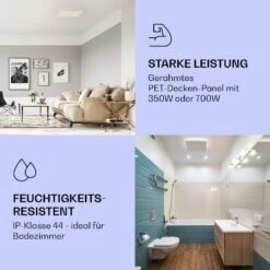 Wondersky Decken-Infrarotheizstrahler 350W 60 X 6,5 X 60 Cm (BxHxT) IP44 14 Wondersky Decken-Infrarotheizstrahler 350W 60 X 6,5 X 60 Cm (BxHxT) IP44 -Haushaltsgerätegeschäft 10038378 de 0005 logo