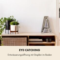 Thorn Blumentopf Mit Ständer 50er Jahre Stil 2er-Set Akazie 19,6x20x19,6 Cm -Haushaltsgerätegeschäft 10038441 de 0003 usp