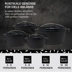 Galloway Dutch Oven 4.5 BBQ-Topf Gusseisen Größe S / 4.5 Qt -Haushaltsgerätegeschäft 10038580 de 0006 usp