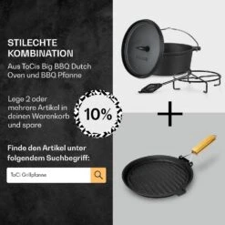 Galloway Dutch Oven 4.5 BBQ-Topf Gusseisen Größe S / 4.5 Qt -Haushaltsgerätegeschäft 10038580 de 0007 usp