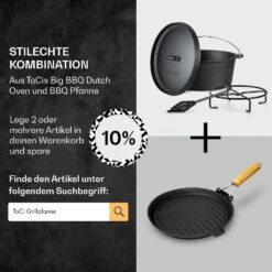 Galloway Dutch Oven 6.0 BBQ-Topf Gusseisen Voreingebrannt Größe M / 6 Qt -Haushaltsgerätegeschäft 10038581 de 0007 usp