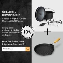 Galloway Dutch Oven 9.0 BBQ-Topf Gusseisen Standfüße Größe L / 9 Qt -Haushaltsgerätegeschäft 10038586 de 0007 usp