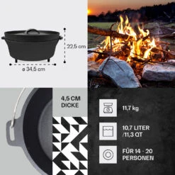 Galloway Dutch Oven 12.0 BBQ-Topf Gusseisen Standfüße Größe XL / 12 Qt 12 Galloway Dutch Oven 12.0 BBQ-Topf Gusseisen Standfüße Größe XL / 12 Qt -Haushaltsgerätegeschäft 10038587 de 0004 usp